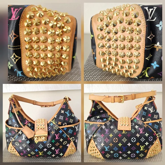 RARE Authentic Louis Vuitton Black Monogram Multicolor Chrissie MM Shoulder Bag - Picture 10 of 16